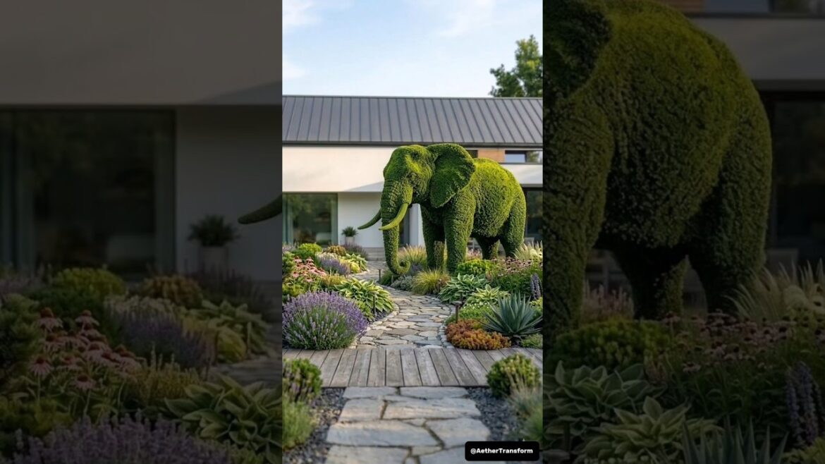 Steel Elephant Turned Into Living Elephant #garden #gardentransformation #landscaping #backyard