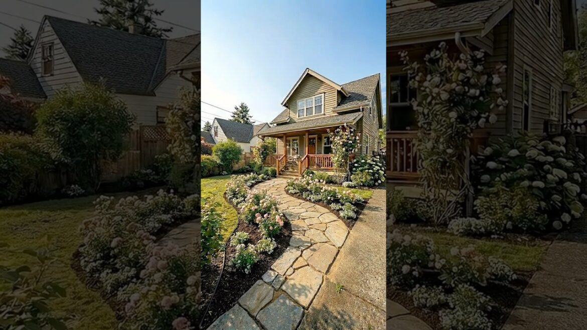 From Empty Lawn to a Blush Rose Ribbon Walkway #garden #reels #satisfying From Empty Lawn to a Blush Rose Ribbon Walkway #garden #reels #satisfying