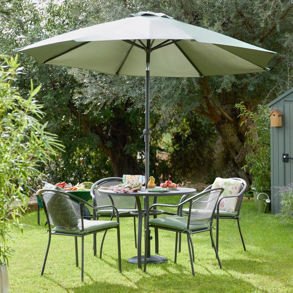 Lisbon 4 Seater Dining Set with Parasol Lisbon 4 Seater Dining Set with Parasol