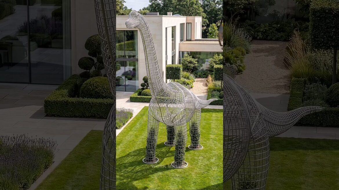 A Simple Garden Turned Into a Stunning Design🦕 #gardendesign#backyarddesign#landascaping#gardenideas