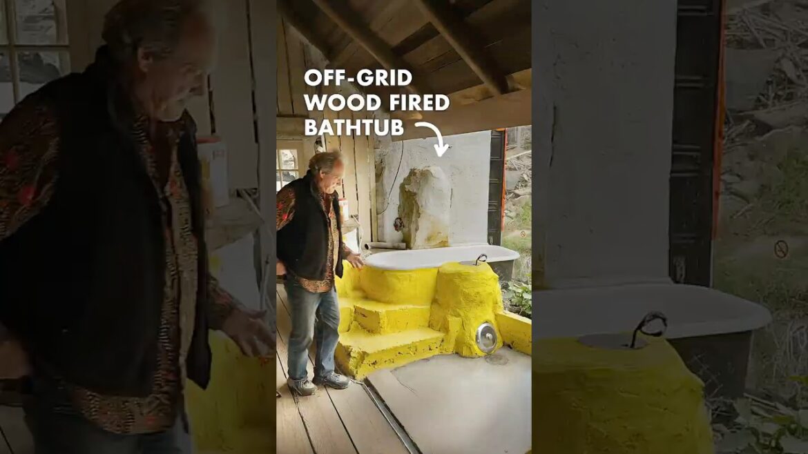 DIY Off-Grid Wood Fired Bathtub #offgrid #shorts #diy #home DIY Off-Grid Wood Fired Bathtub #offgrid #shorts #diy #home
