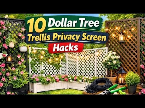 10 Dollar Tree Trellis Hacks to Build a Stunning Backyard Privacy Fence🔥🏡 10 Dollar Tree Trellis Hacks to Build a Stunning Backyard Privacy Fence🔥🏡