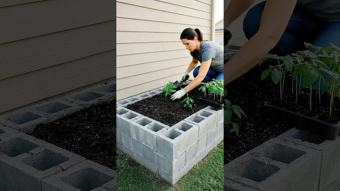 Stacked Cinder Blocks Grew a WHOLE Veggie Garden 🧱