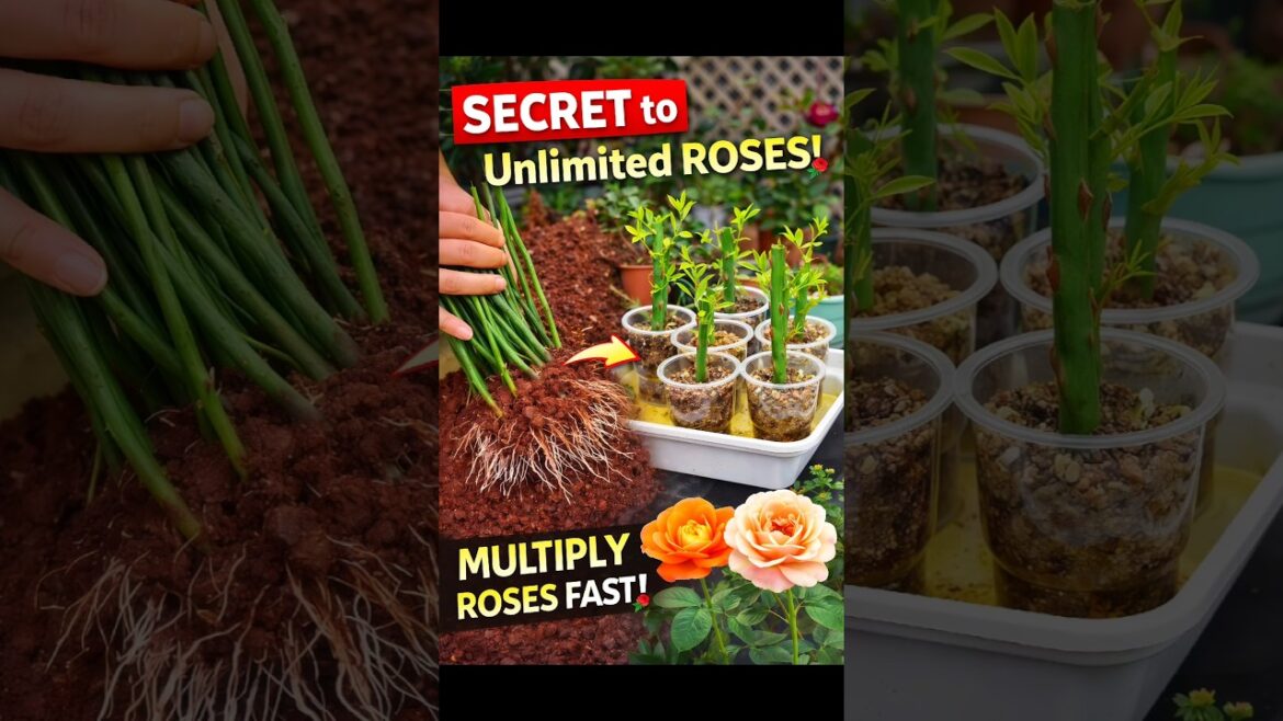 Grow Unlimited Roses This Spring – Easy Cutting Method for Endless Plants 🌹 #shorts