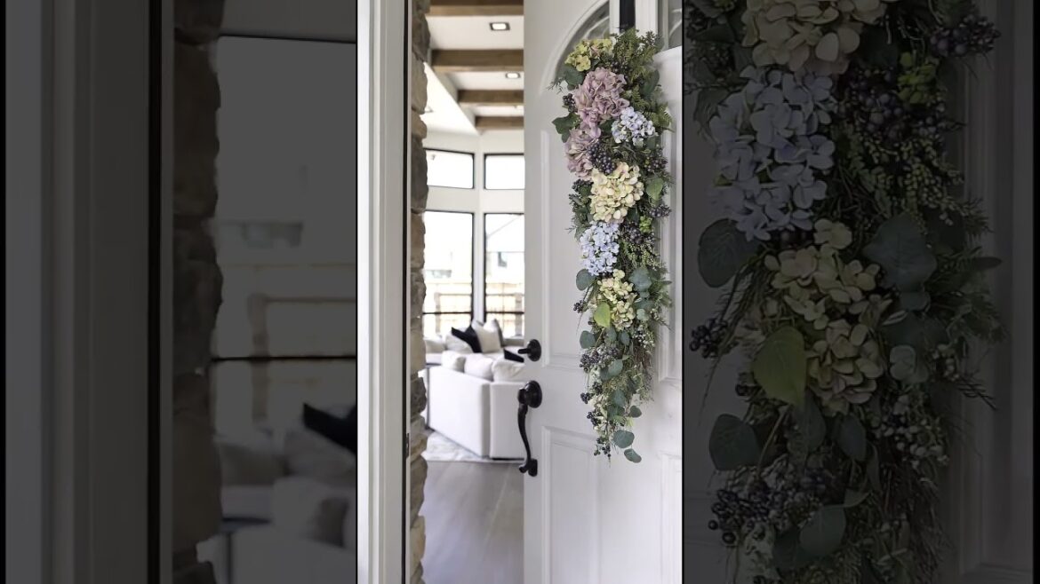 Purple Hydrangea Swag Kit | Elegant Door Swag DIY | How to Make | Tutorial Purple Hydrangea Swag Kit | Elegant Door Swag DIY | How to Make | Tutorial