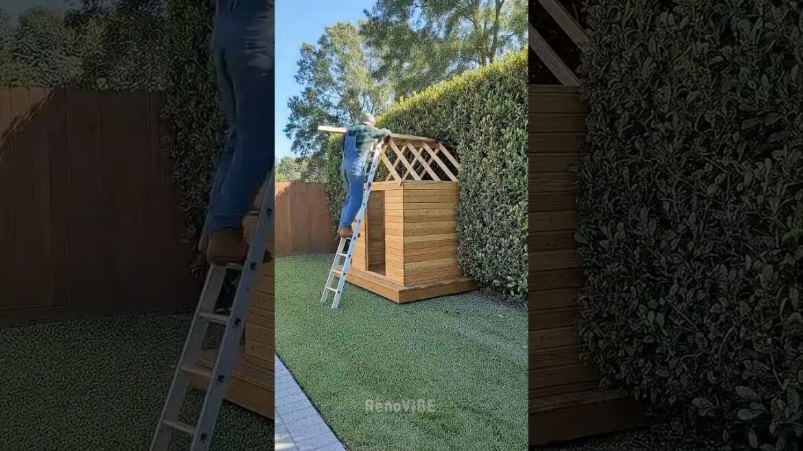 Building a Hidden Garden Shed start to finish! Time lapse #DIY #AI #shorts
