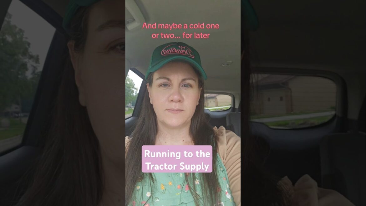 Running to the Tractor Supply #homesteadlife #farmchores #gardening #truckerhat #humor