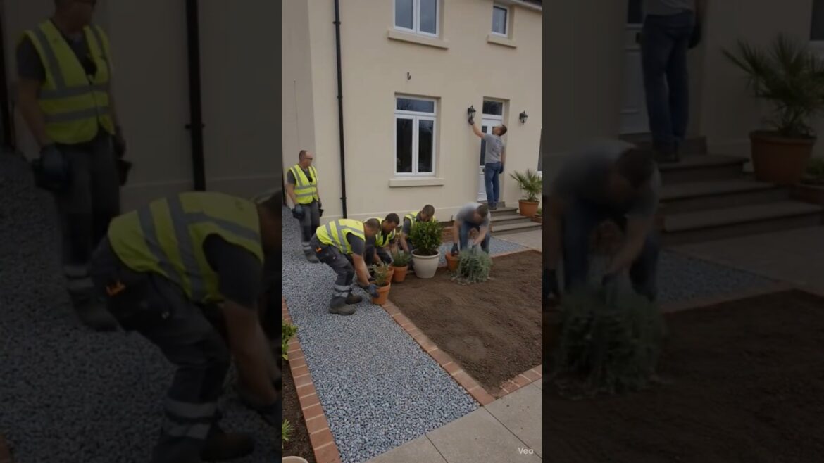 Modern Front Yard Makeover🌿 #garden #landscaping #shorts #viral #yard #ai