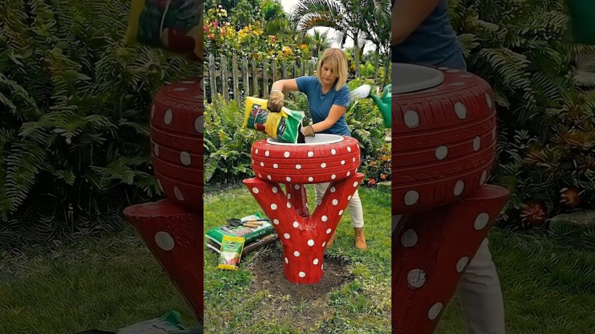 Amazing Garden Hack: Upcycled Tire Planter Idea 🌸 Amazing Garden Hack: Upcycled Tire Planter Idea 🌸