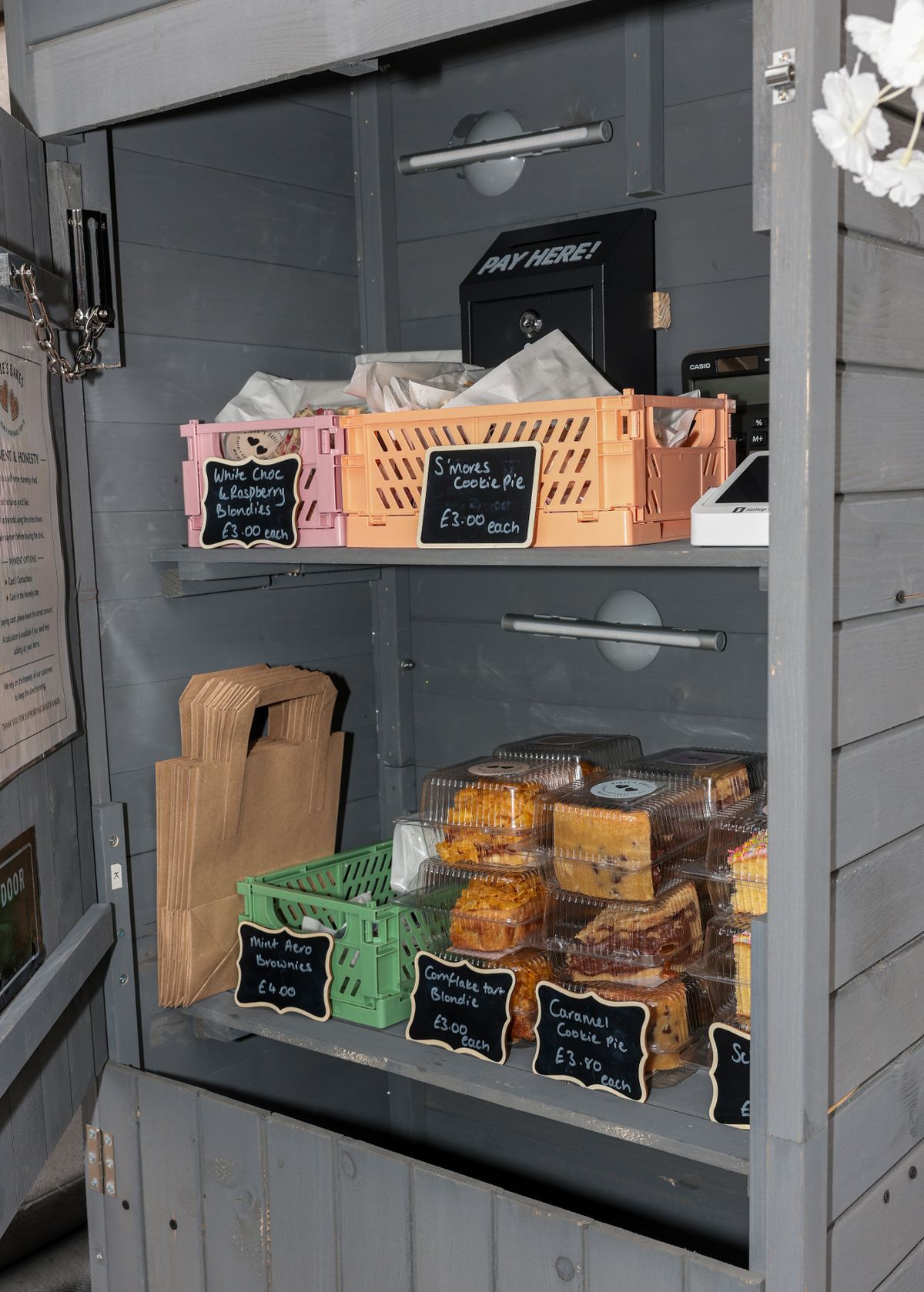 Jade bakes cookie pies, brownies and other traybakes for the bake shed