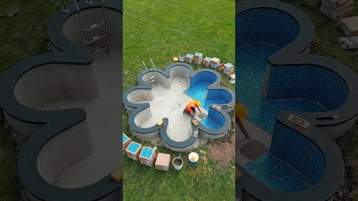We Built a FLOWER-Shaped Pool! 🌸 Backyard Transformation Timelapse.