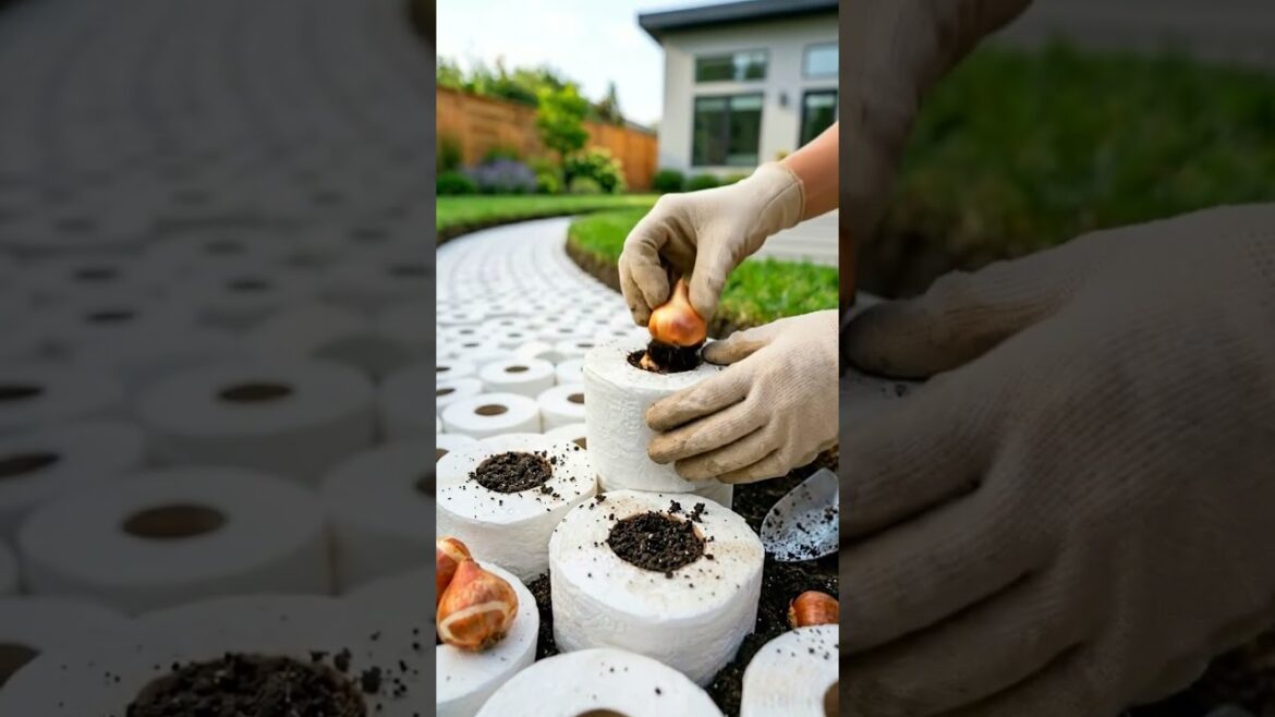 DIY Garden Tulip Path 🌷 Amazing Toilet Paper Garden Hack Timelapse
