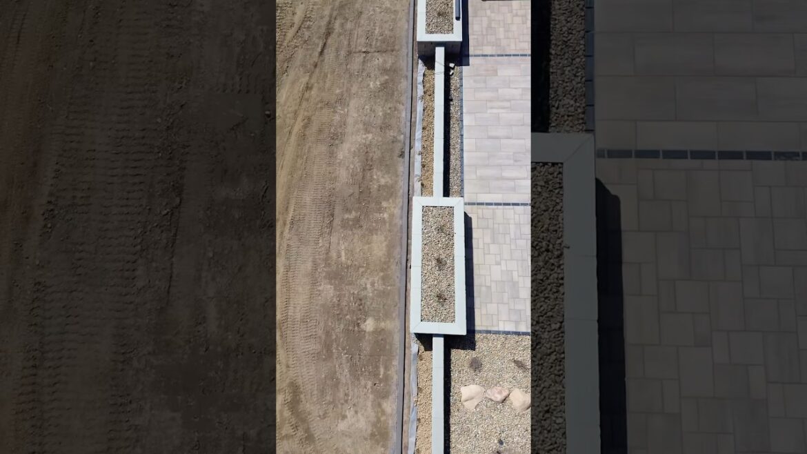 Outdoor borders concrete curbing going down #hardscape #landscaping #curbing #concrete #construction