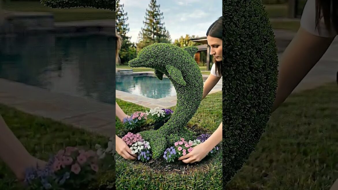 Garden dolphin topiary design 🐬