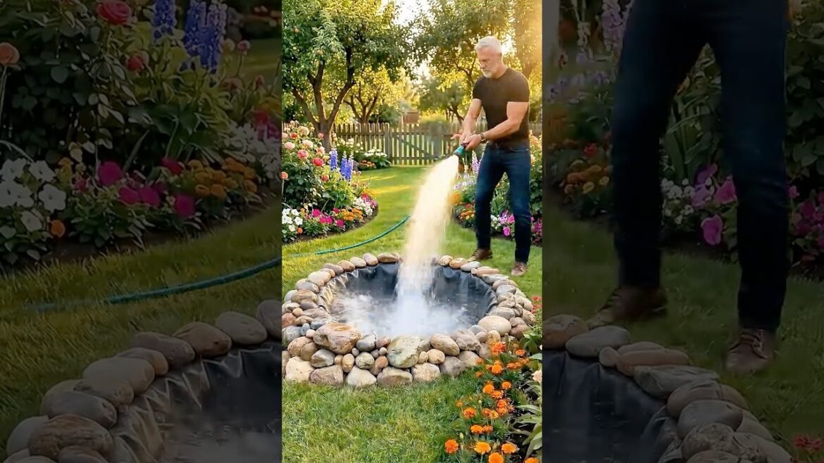DIY Garden Fountain Made from Tires Easy Idea! โฒ๐ฆ #shorts DIY Garden Fountain Made from Tires Easy Idea! โฒ๐ฆ #shorts