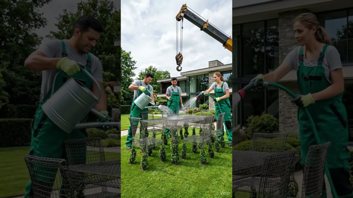 the ultimate beautiful table and chair topiary garden design #garden #topiary #shorts