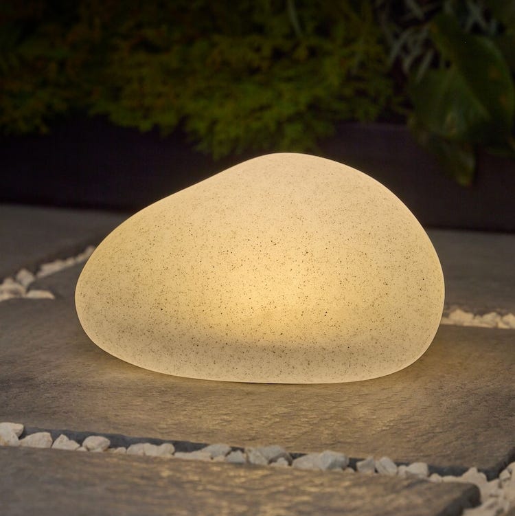 Natural Pebble Outdoor Solar Light