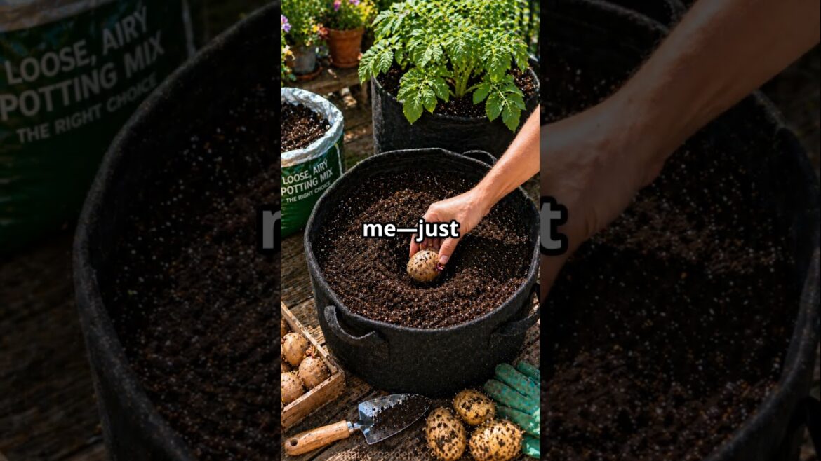 One Potato = HUGE Harvest! 🥔🔥 Beginner Container Gardening Hack #containergardeningtips One Potato = HUGE Harvest! 🥔🔥 Beginner Container Gardening Hack #containergardeningtips