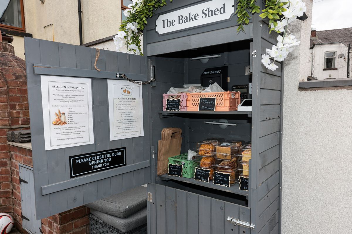 The honesty shed opened in March and sells freshly baked cakes