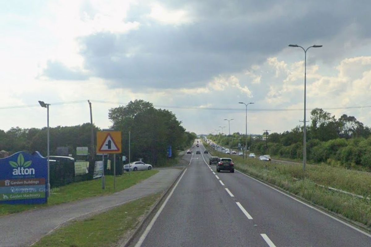 The A127 was impacted by a collision near Alton Garden Centre