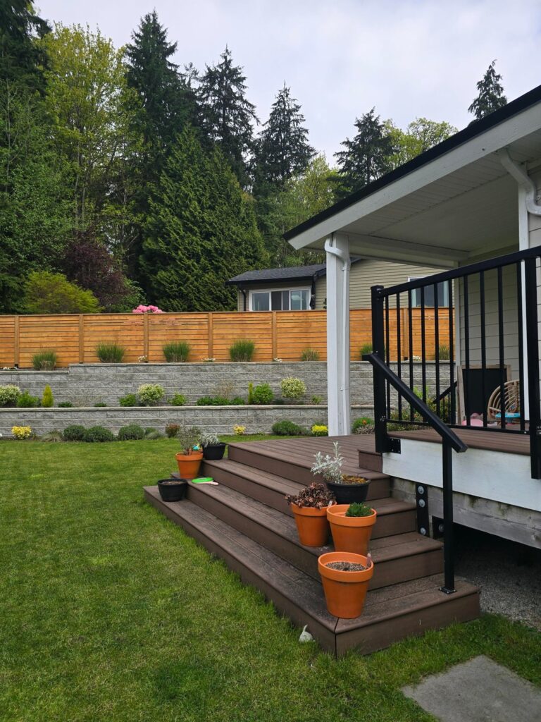 Ideas for deck lawn transition