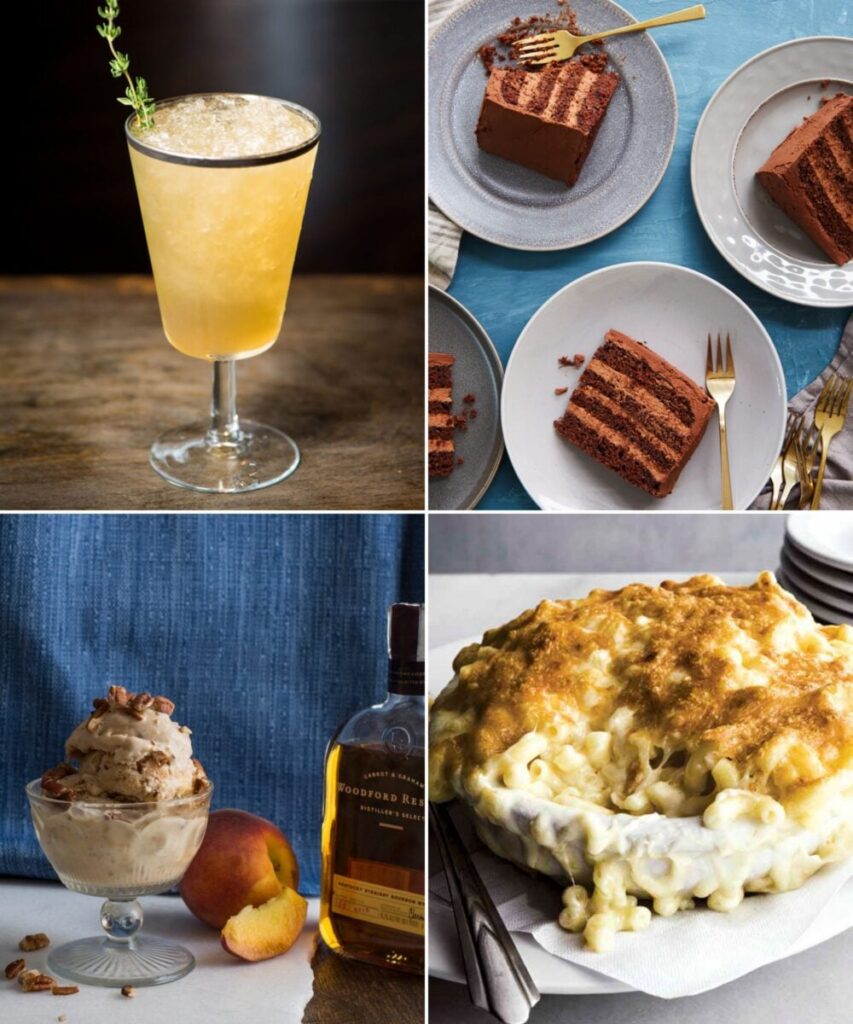 Ten Decadent Recipes to Break Your Lenten Fast – Garden & Gun A collage of a drink, slices of cake, ice cream, and mac and cheese