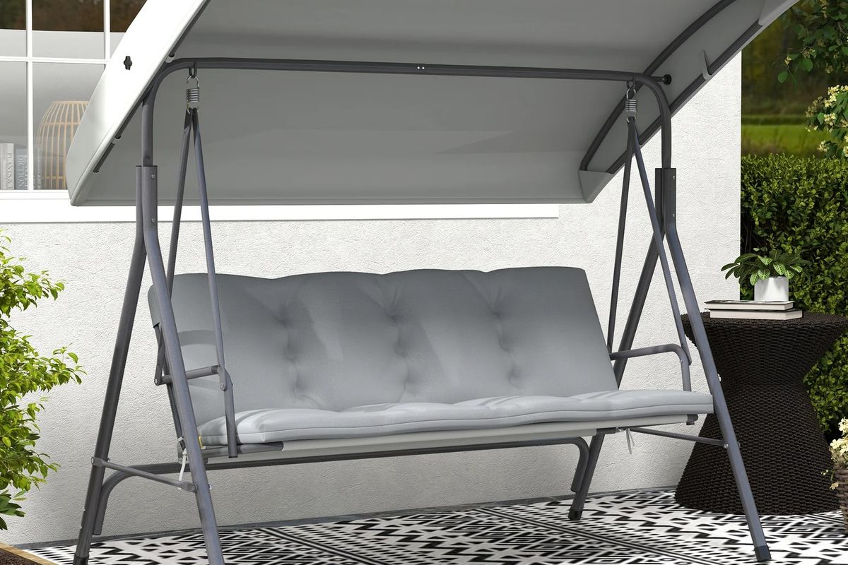 The Outsunny 3 Person Porch Swing Chair Outdoor Lounge Bench