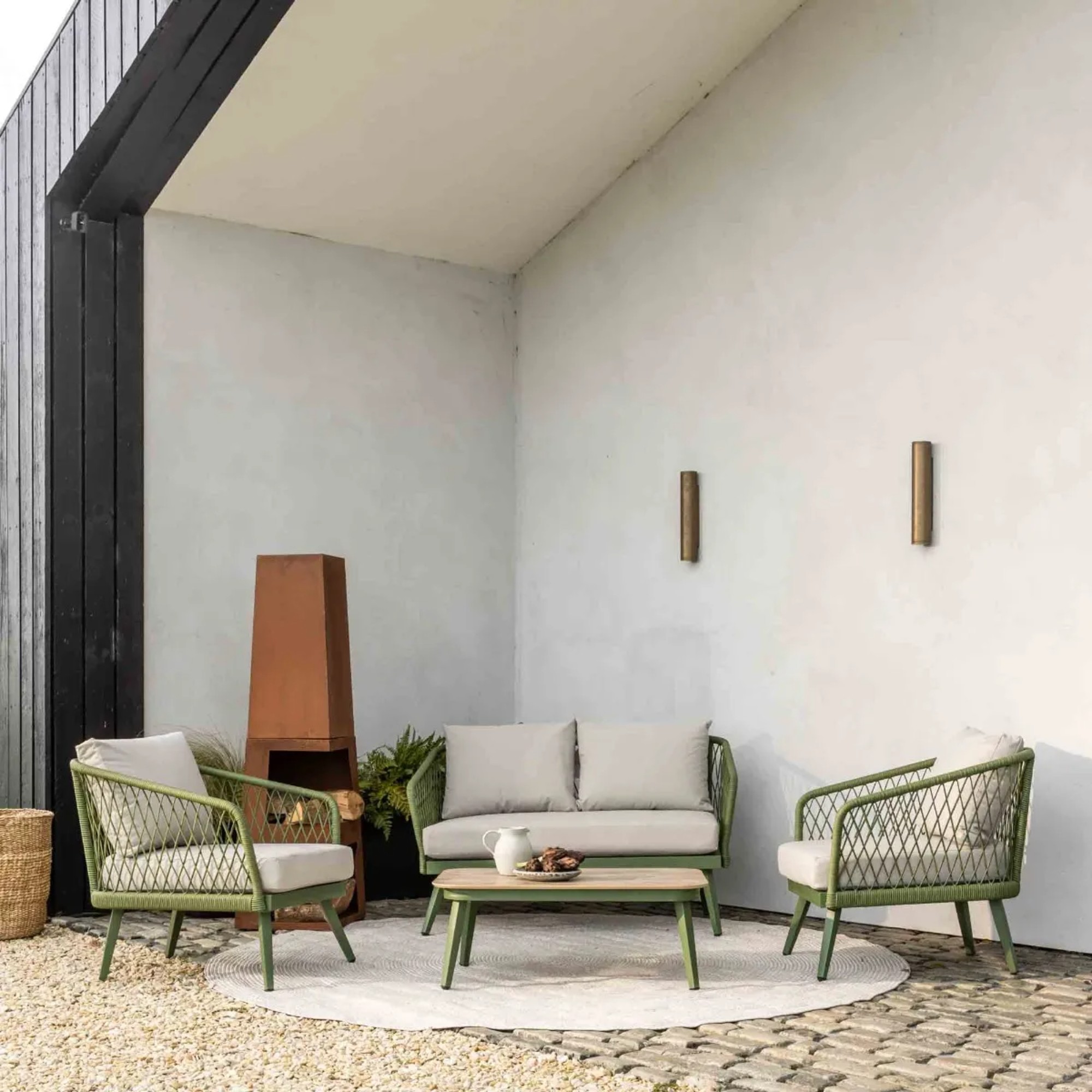 Atkin &amp; thyme Lauren 4 Seat Lounge Set in Green