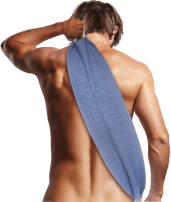 An exfoliating back scrubber to make shower time much less stressful