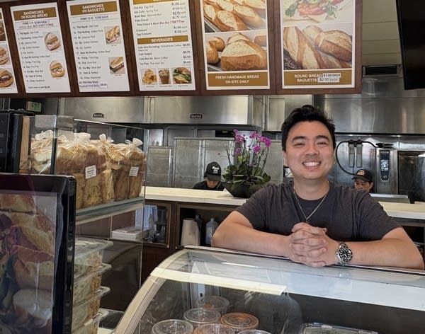 Tommy Nguyen at one of his family’s bánh mì restaurants in Little Saigon