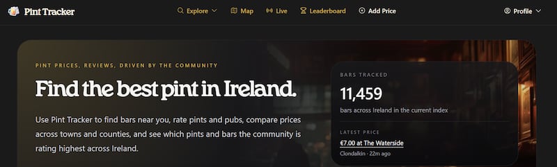 The new look Pint Tracker
