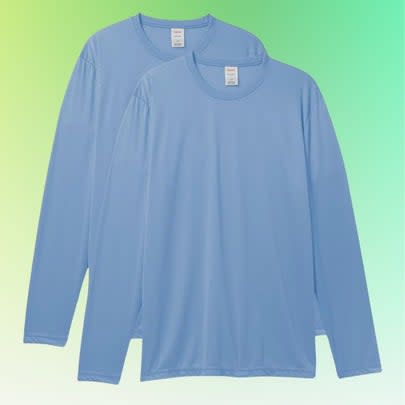 A pair of sports performance UPF shirts