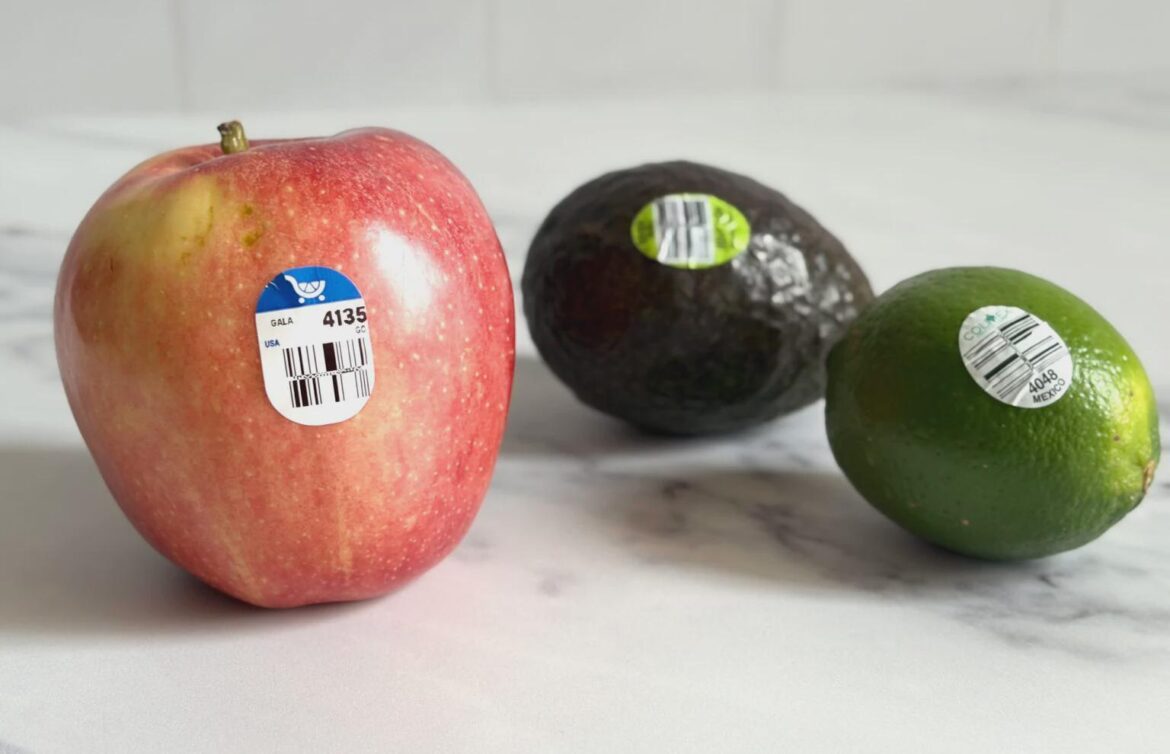 Lables on store bought fruit.
