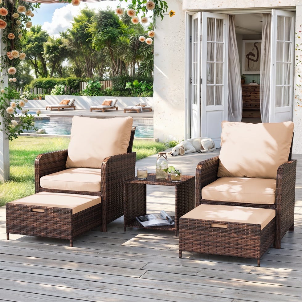 5-Piece Patio Furniture Set with Ottoman 5-Piece Patio Furniture Set with Ottoman