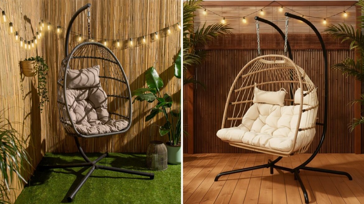 Is the garden rocking chair the new egg chair for 2026? split image of garden egg chairs