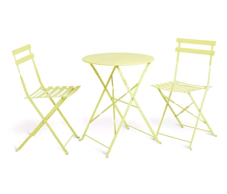 folding table with two matching chairs