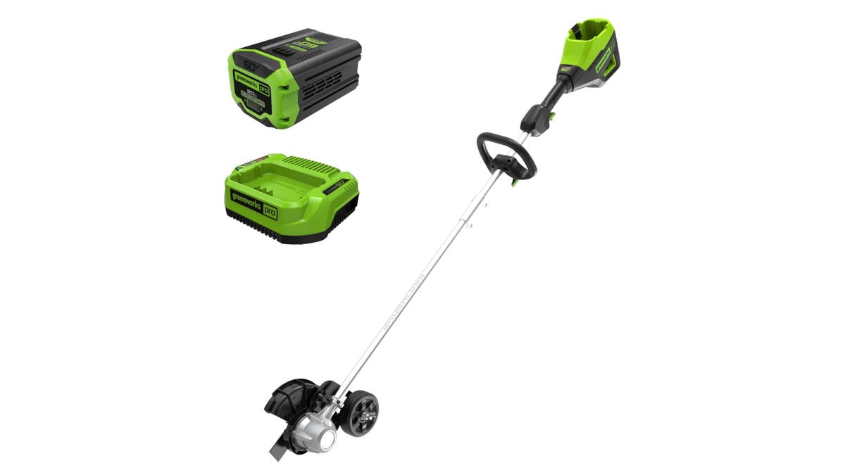 This edger's long reach saves your back. 