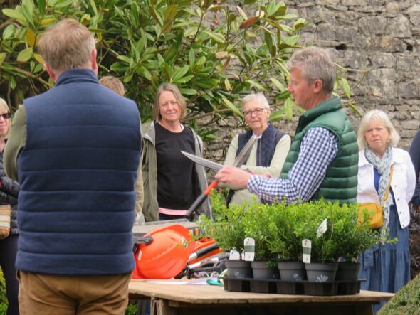Current head gardener Chris explaining the gardens to guests