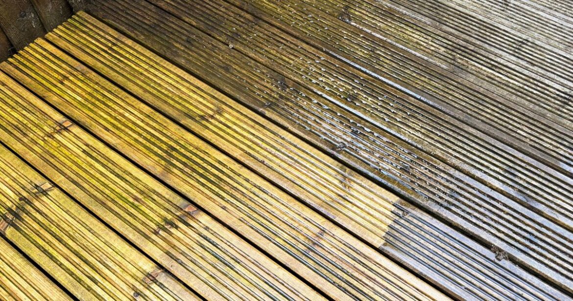 Decking stains vanish fast if you pour 65p ingredient on top