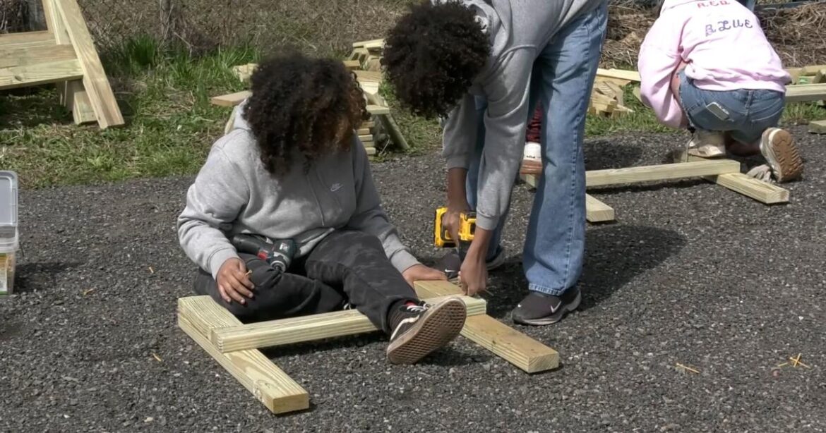 Volunteers Build New, Accessible Garden Beds for Otsiningo Park Community Garden | News Volunteers Build New, Accessible Garden Beds for Otsiningo Park Community Garden | News