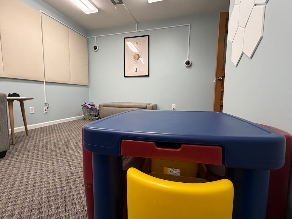 The forensic interview room at the Children’s Advocacy Center of Douglas County is designed to...