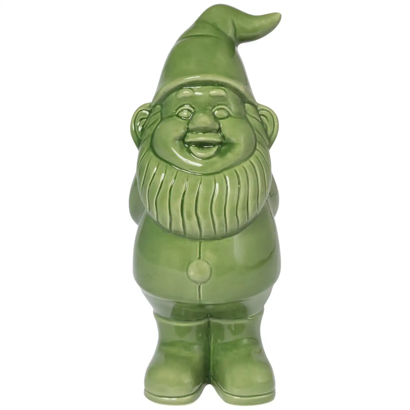 Green ceramic gnome.