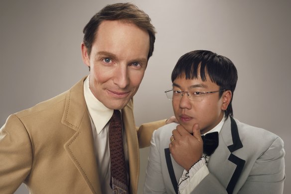 Guy Montgomery with his Spelling Bee sidekick Aaron Chen.