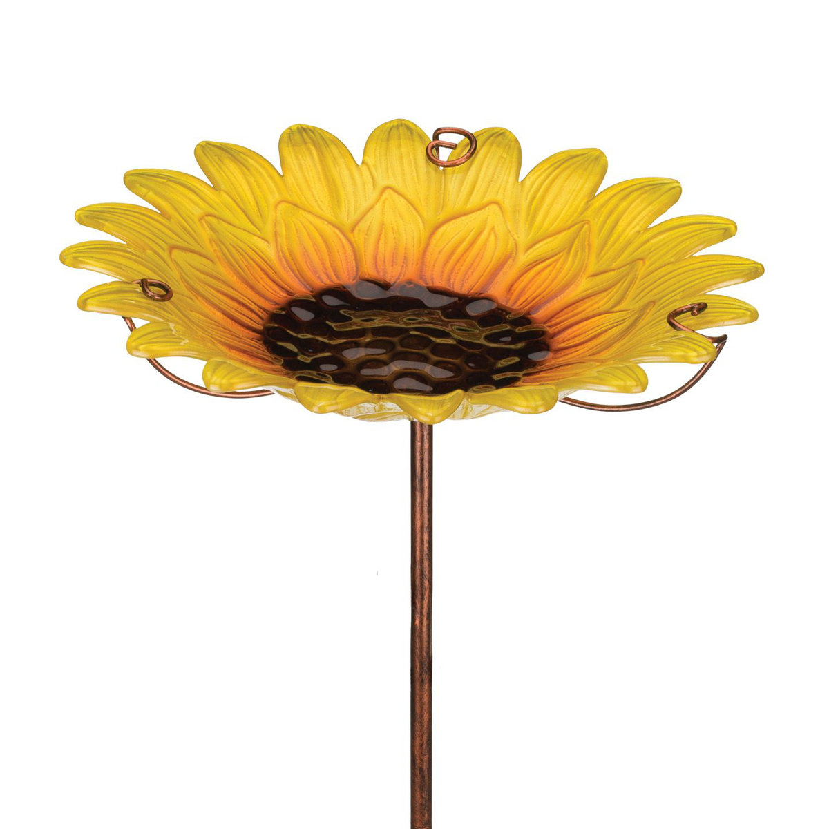 Regal Art &amp; Gift 25" Handmade Glass Bird Bath and Feeder Stake for Garden Landscapes - Purple &amp; Reviews | Wayfair
