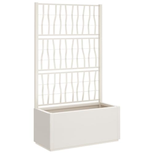 Vidaxl Garden Planter With Trellis - Durable Polypropylene Outdoor Planter, 80x36x140 Cm, 80 L Capacity for Patio/garden