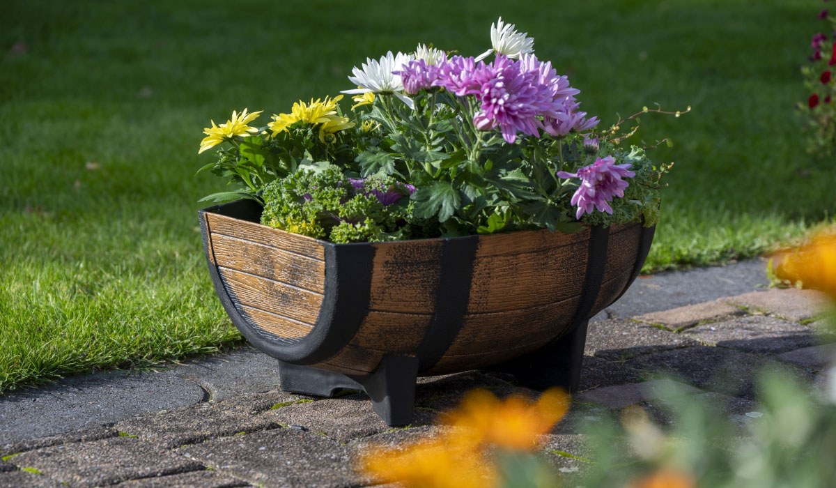 Barrel planter, €9. Pic: Lidl