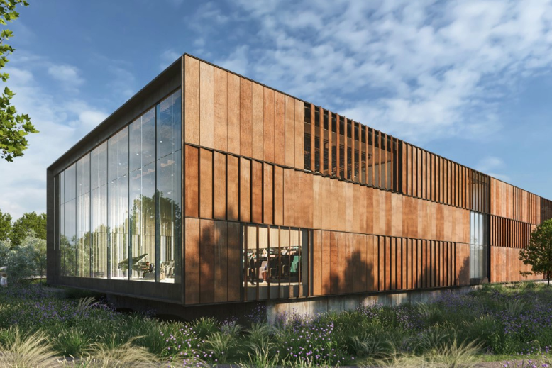 Rendering of the exterior of the Bruce Springsteen Center for American Music at Monmouth University in West Long Branch, NJ