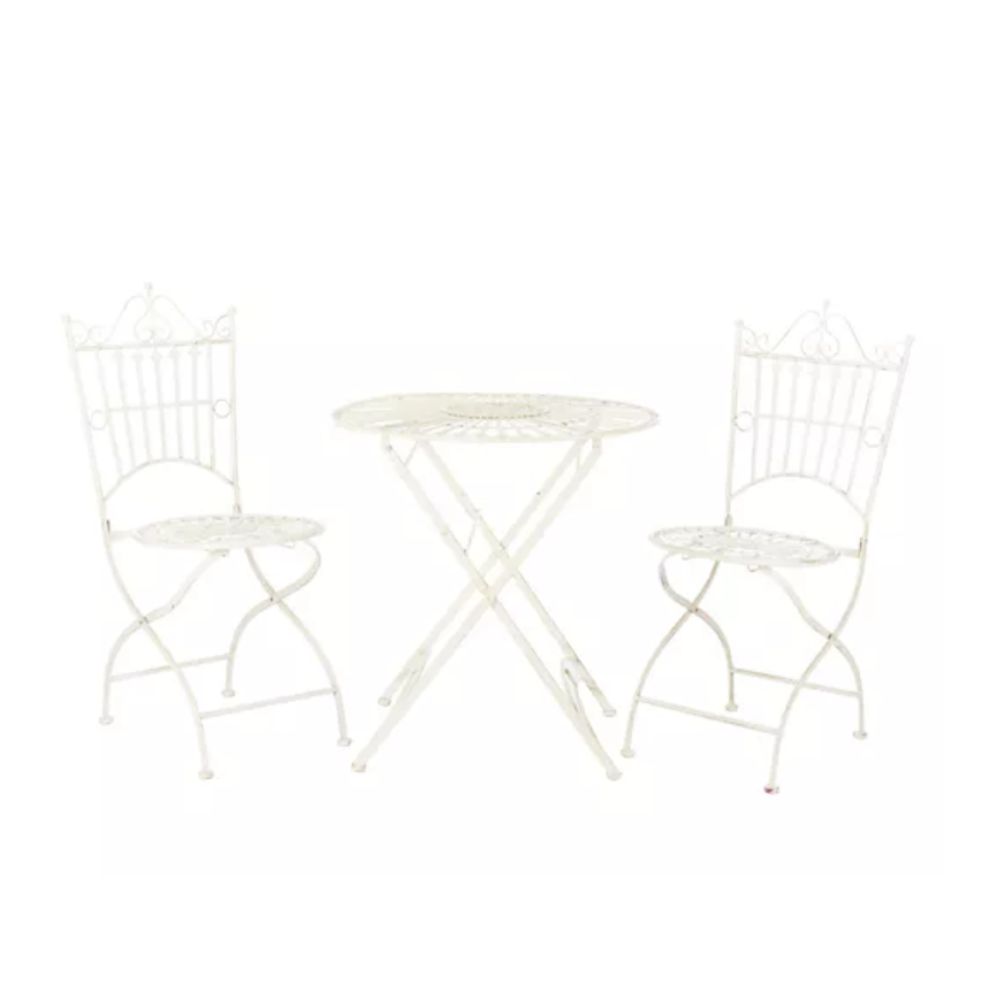 white metal bistro set