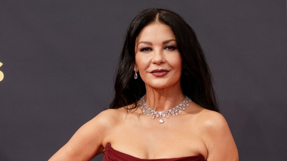 Catherine Zeta-Jones Elevates Her Patio With Rattan + Red Catherine Zeta-Jones