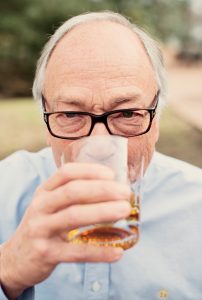 Zoeller enjoys a drink.